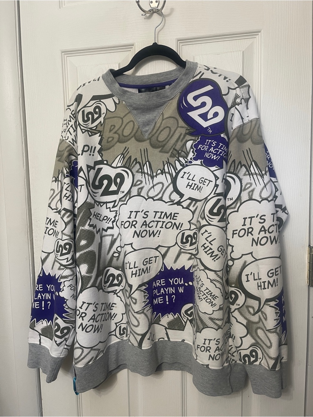 DC Comics L29 Line Rare Gray Sweatshirt Size 2XL